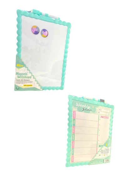 Maxx JL-115 Çift Taraflı Kalemli Yazı Tahtası Silgili haftalık planner 21x28 cm - 4