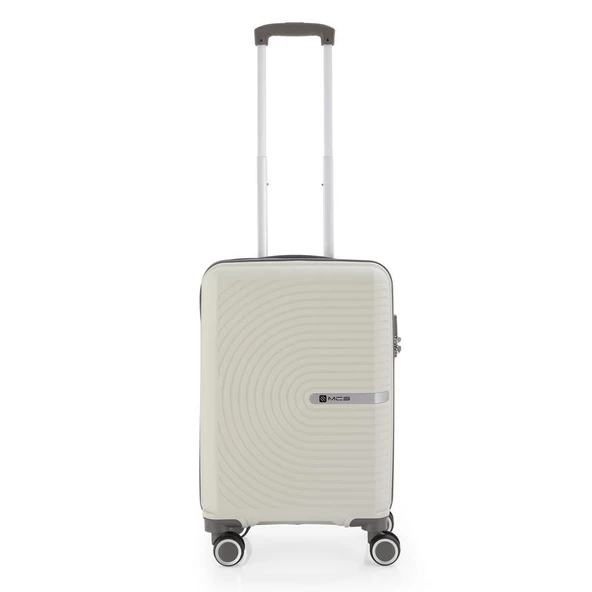 MÇS 3lü Set Kırılmaz Silikon Seyahat Valizi Bavulu V374 Kemik/Gri - Resim 6