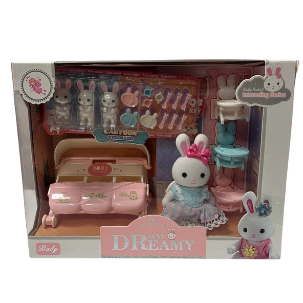 Mini Tavşan 3 lü Bebek Odası Takımı Oyun Seti - Mavi Su Dünyası - Resim 2