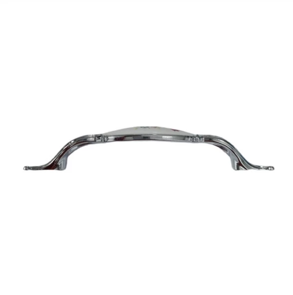 ZÜMRE 128 mm Metal KROM Kasa Beyaz  ÇİÇEK Desenli  / 5 ADET - 2