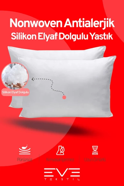 4 Adet Micro Silikon Elyaf Nonwoven Yıkanabilir Antialerjik Ev Ve Hotel Yastık 50x70cm 700 gr - 2