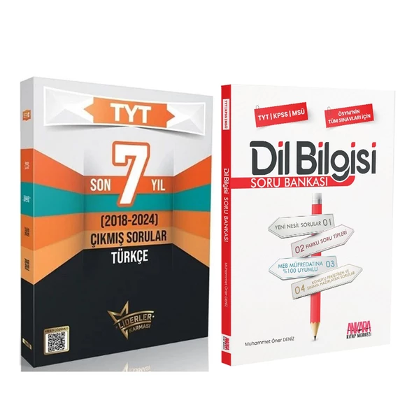 Liderler Karması TYT Matematik Çıkmış Sorular Son 7 Yıl ve AKM Dil Bilgisi Soru Bankası Seti 2 Kitap
