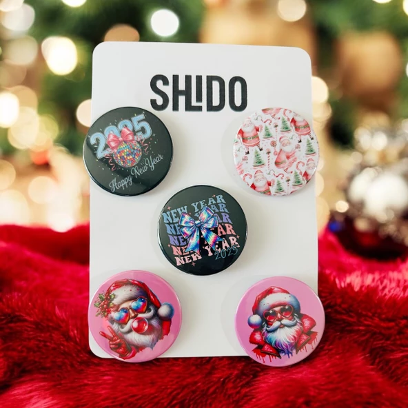 Rozet,yılbaşı temalı rozet,Noel babalı rozet,yeni yıl temalı rozet - 2