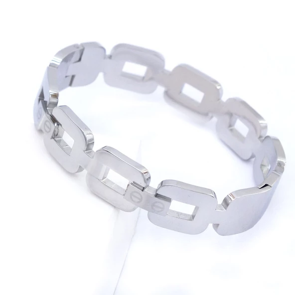 BZ 316L Çelik Kare Model Kadın Spor Kelepçe BLZ-355 - 4