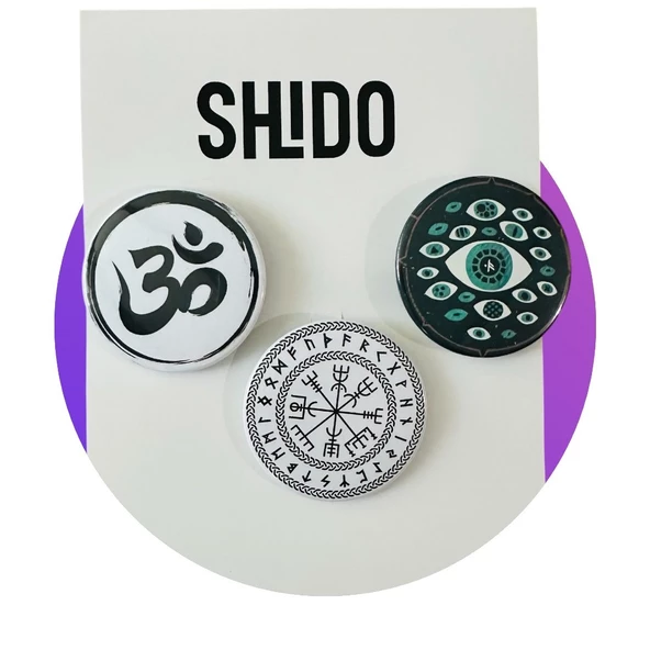 Rozet,sembol desenli rozet,3 adet metal rozet - 2