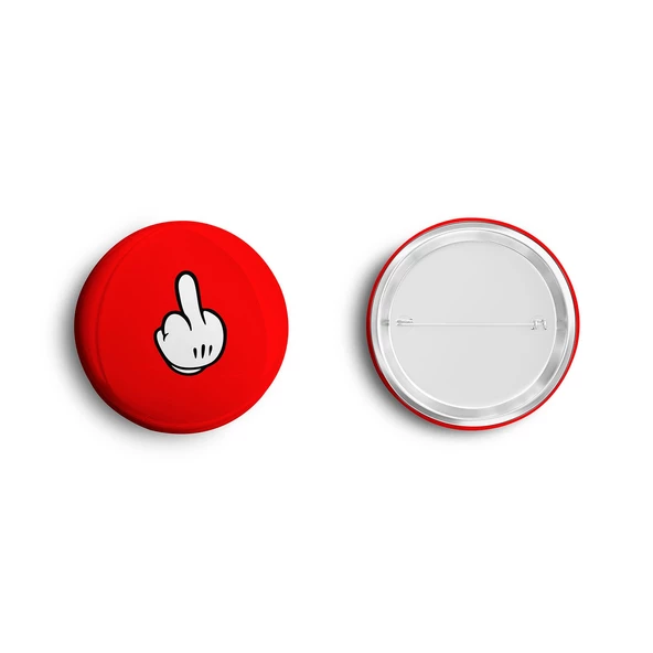 Rozet, orta parmak desenli rozet,kırmızı rozet - 2