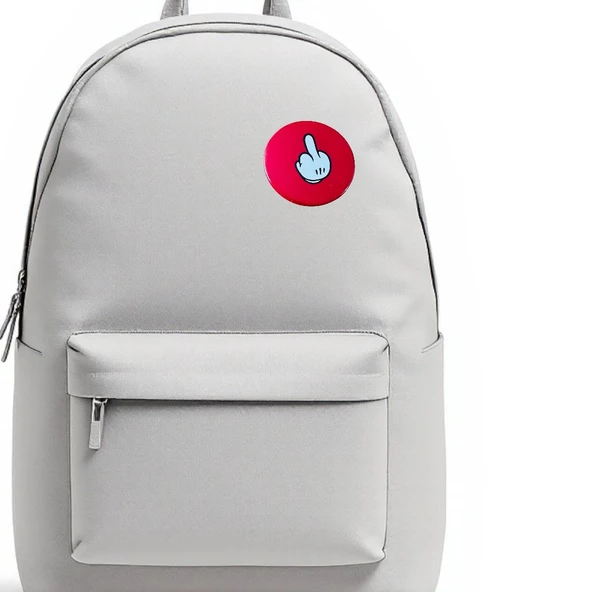 Rozet, orta parmak desenli rozet,kırmızı rozet - 5