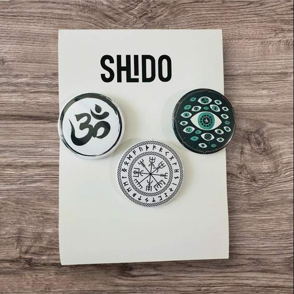 Rozet,sembol desenli rozet,3 adet metal rozet - 3