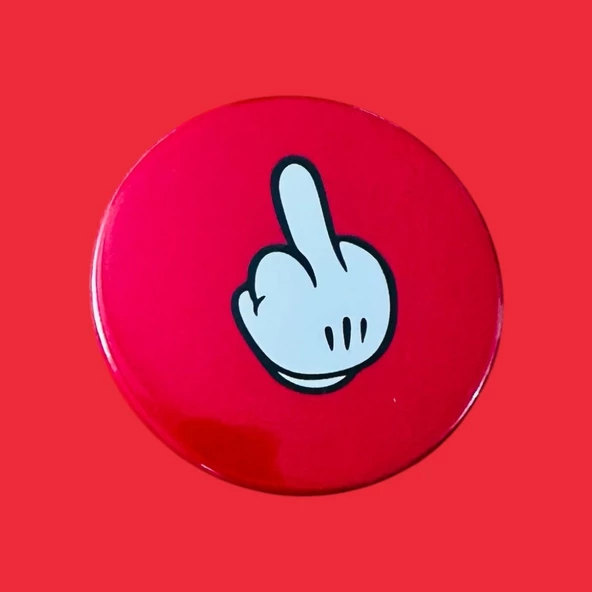 Rozet, orta parmak desenli rozet,kırmızı rozet - 3