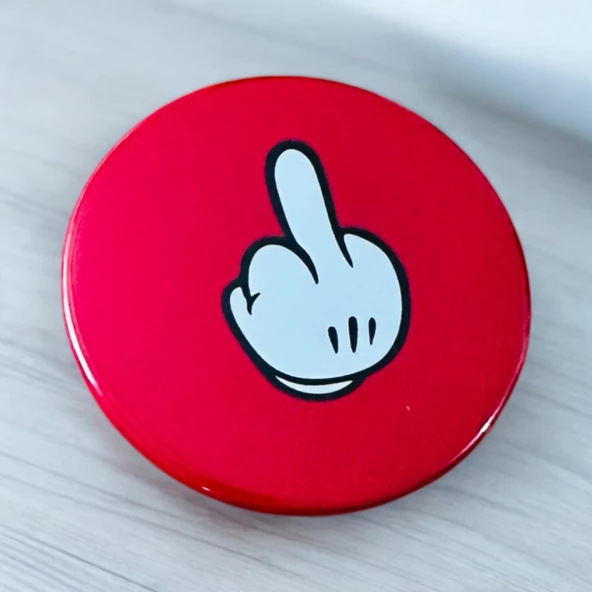 Rozet, orta parmak desenli rozet,kırmızı rozet - 4