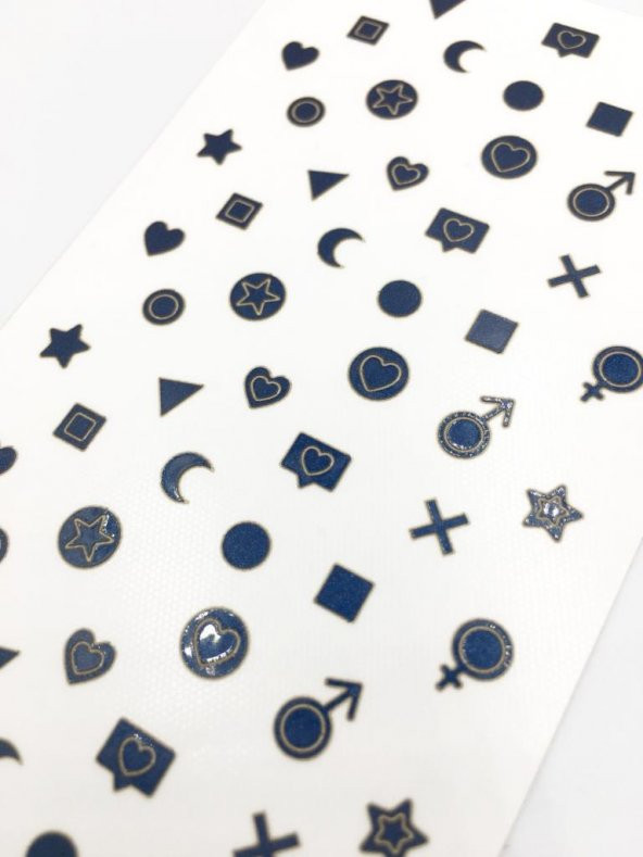 Şekil Metalik Tırnak Sticker, Nail Sticker, Nail Art - Resim 2