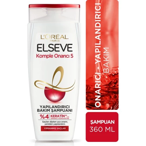 L'Oréal Paris Elseve Komple Onarıcı 5 Yapılandırıcı Bakım Şampuanı 360 Ml