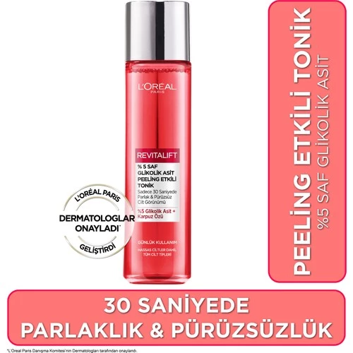 L'Oréal Paris Revitalift %5 Saf Glikolik Asit Peeling Etkili Tonik 180Ml