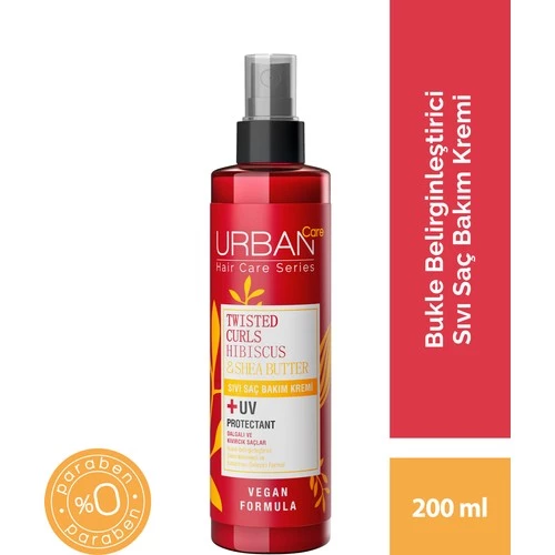 Urban Care Hibiscus&Shea Butter Kıvırcık Ve Dalgalı Saçlara Özel Sıvı Saç Bakım Kremi-Vegan-200 Ml