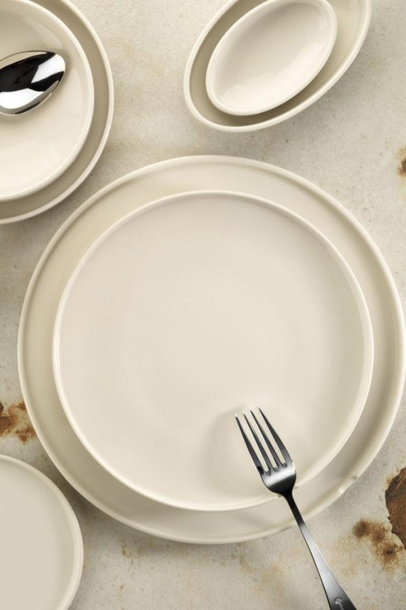 Kütahya Porselen Chef Taste Of 32 cm Düz Tabak Krem 2 li - 5
