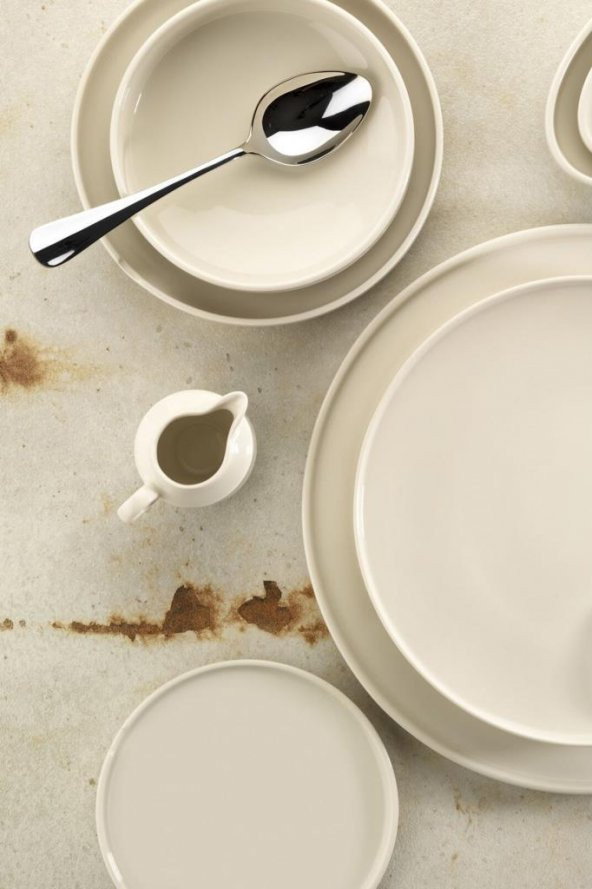 Kütahya Porselen Chef Taste Of 32 cm Düz Tabak Krem 2 li - 6