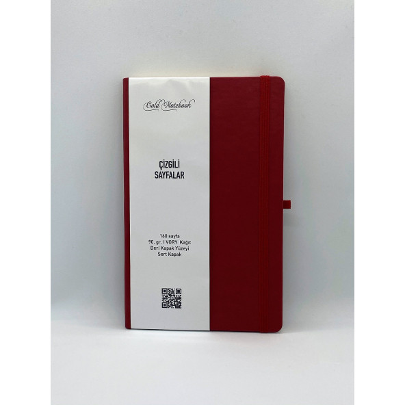Gold Notebook 13x21 Sert Kapak Çizgili Defter Kırmızı