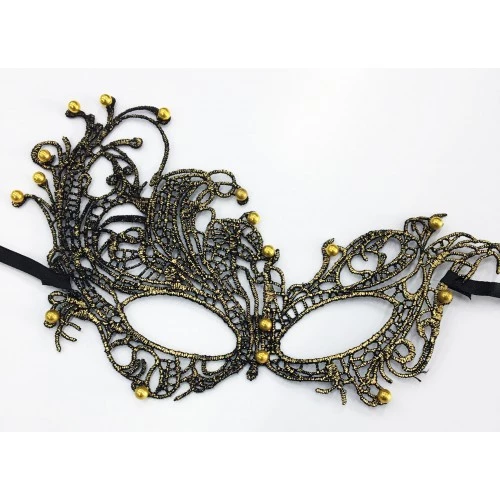 Altın Dantel Kesim İncili Maske ürün görseli