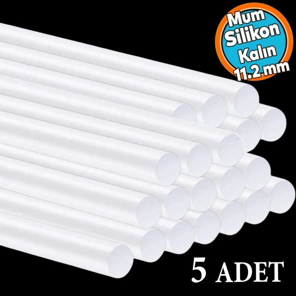 5 ADET Kalın Mum Silikon 11.2 mm Çubuk Sıcak Silikon Hobi Süs Hediyelik Eşya Maket Yapıştırma ürün görseli