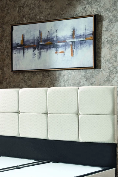 Evdemo Prestij Çift Kişilik Baza Başlık Takımı Krem 150x200 cm - 2