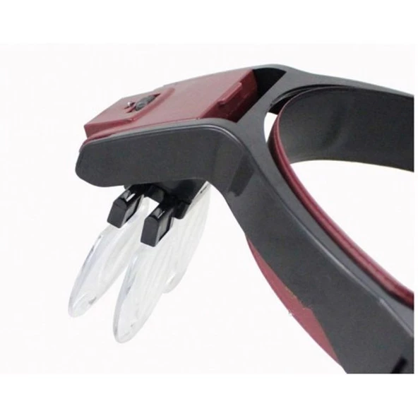 Lens Takmalı 4 Lens Led Lambalı Şapka Tip Büyüteç - 4