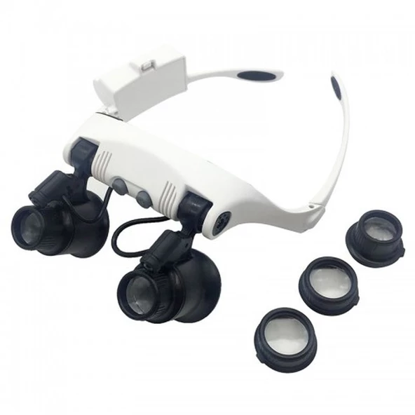 Kuyumcu Saat Onarım Için 10X-15X-20X25X Mercekli Gözlük Büyüteç 9892G-3A - 2