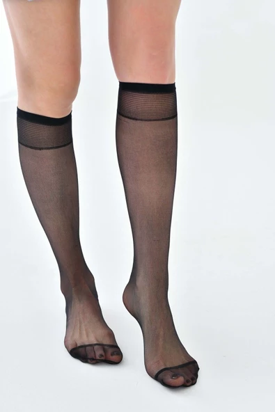 İnce Dizaltı Çorap 6’lı Paket 3 Ten 3 Siyah - Resim 2