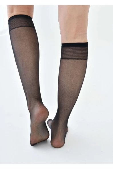 İnce Dizaltı Çorap 6’lı Paket 3 Ten 3 Siyah - Resim 6