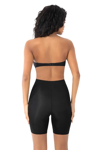 İz Yapmaz Toparlayıcı Lazer Kesim Basen Göbek Toparlayıcı Kadın Paçalı Korse Siyah - Resim 6