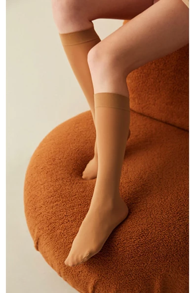 Mıkro 40 Den Orta Kalın Mat Pantolon ( Diz Altı )  6'LI Ten - Resim 4