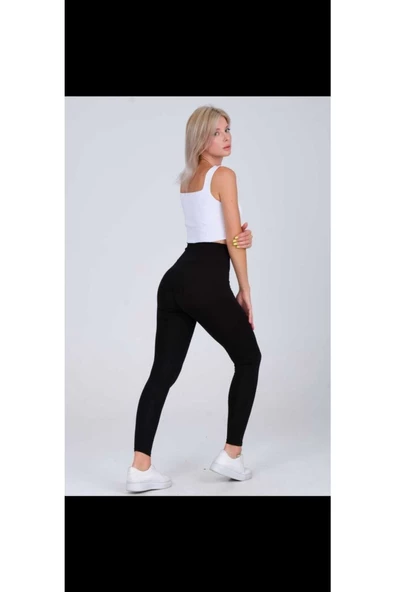 Vogsign Siyah Şardonlu İçi Polarlı Dalgıç Yüksek Bel Tayt 352 - 4