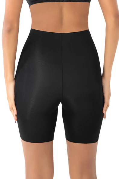 İz Yapmaz Toparlayıcı Lazer Kesim Basen Göbek Toparlayıcı Kadın Paçalı Korse Siyah - Resim 7