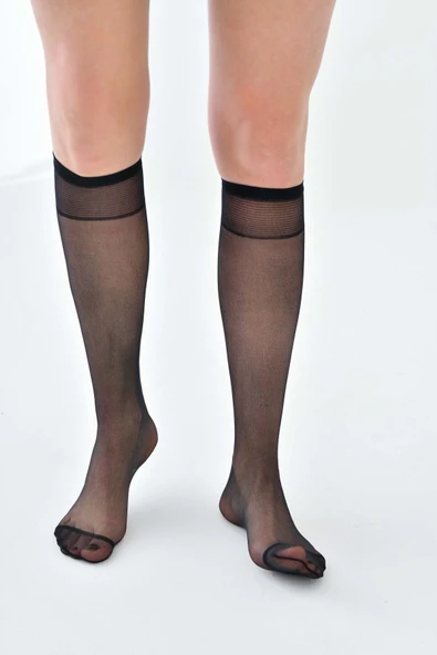 İnce Dizaltı Çorap 6’lı Paket 3 Ten 3 Siyah - Resim 4