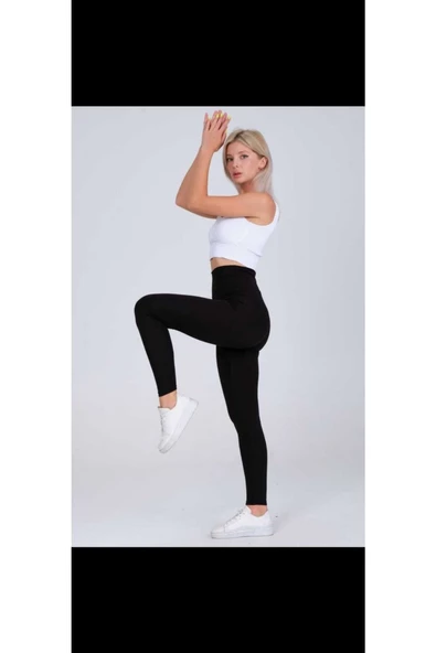 Vogsign Siyah Şardonlu İçi Polarlı Dalgıç Yüksek Bel Tayt 352 - 2