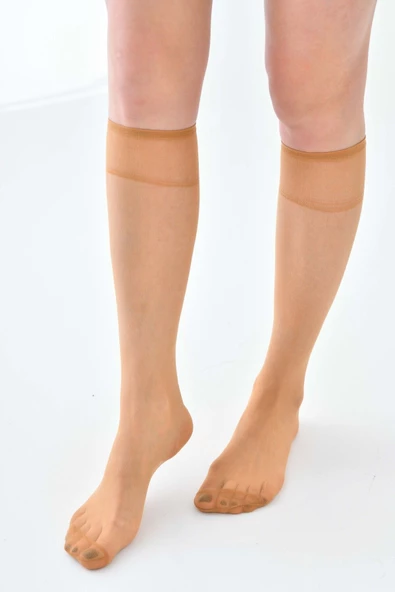 İnce Dizaltı Çorap 6’lı Paket 3 Ten 3 Siyah - Resim 3