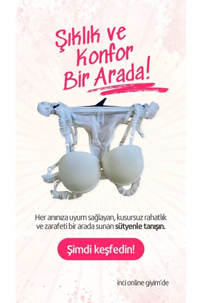 İSTİRİDYE MODEL DOLGULU DESTEKLİ ÖZEL TASARIM DETAYLI SÜTYEN TAKIMI