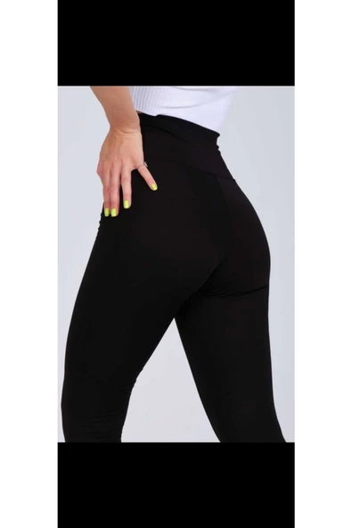 Vogsign Siyah Şardonlu İçi Polarlı Dalgıç Yüksek Bel Tayt 352 - 6