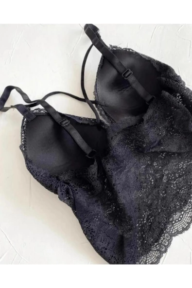 Saten Dantelli Şortlu Takım - Resim 5