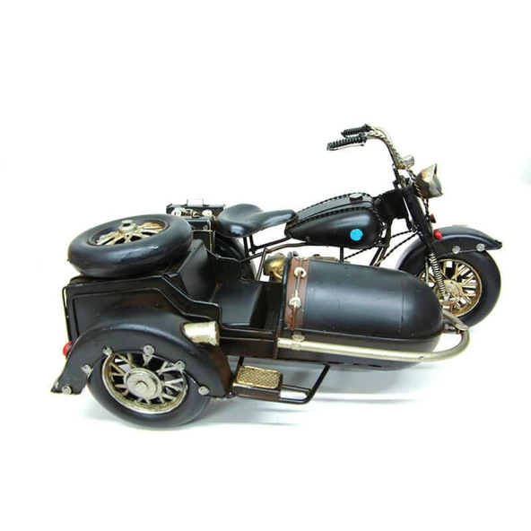T.Concept Dekoratif Dayanıklı Metal Sepetli Motosiklet Siyah Renk C0782 - 2