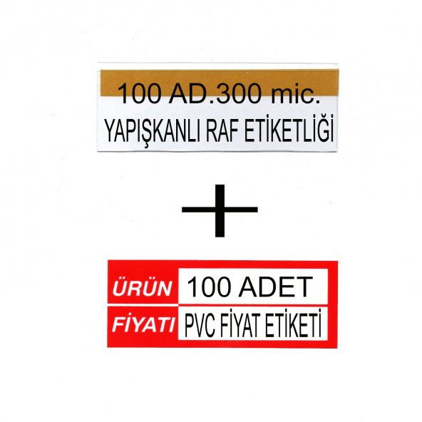 Pvc Arkası Yapışkanlı Raf Önü Fiyat Etiketliği + Silinebilir Fiyat Etiketi