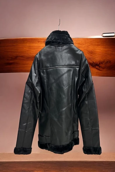 Koton Kürklü Fermuarlı Cepli Biker Mont - 2
