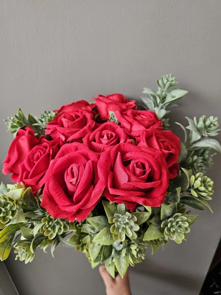 YASİMA 3 Aranjmanlı 10'lu Gül Buketi Özel Gün Vazo Süpriz Sevgililer Günü Yılbaşı Buketi - Resim 3