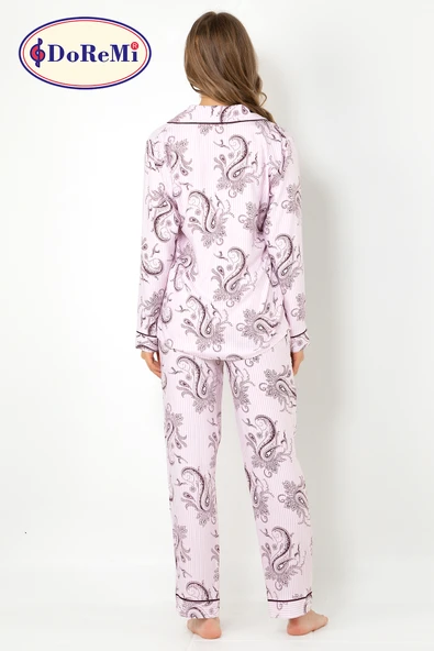 DoReMi Cherry Rot Uzun Kollu Bayan Pijama Takımı - Resim 11