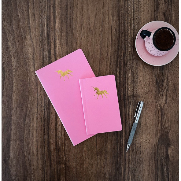 Gold Notebook 13x21 Sırttan Dikişli Soft Esnek Kapaklı Baskısız 2' Set 01