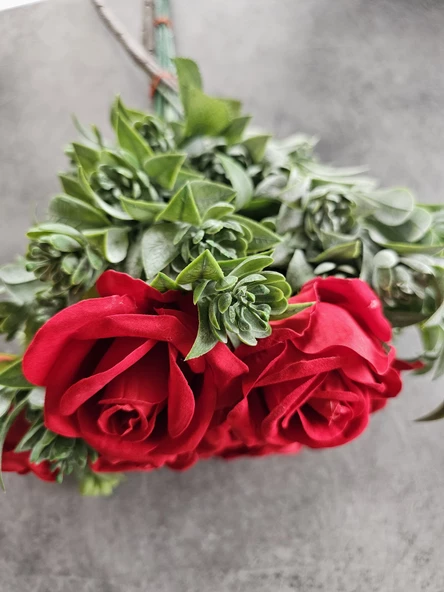 YASİMA 3 Aranjmanlı 10'lu Gül Buketi Özel Gün Vazo Süpriz Sevgililer Günü Yılbaşı Buketi - Resim 7