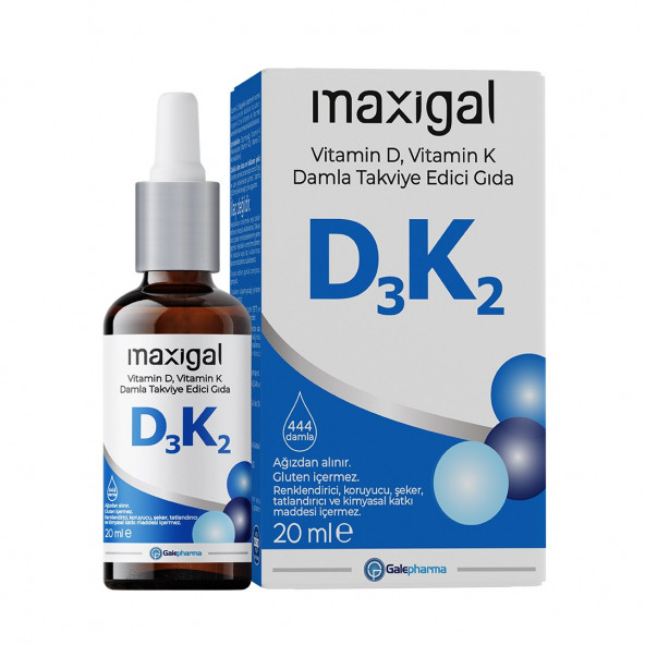 Maxigal D3K2 20ml Damla Takviye Edici Gıda