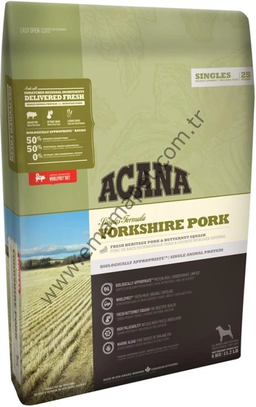 Acana Singles Yorkshire Pork Köpek Maması 11.4 Kg