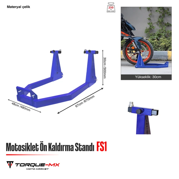Torque-MX Motosiklet Ön Kaldırma Standı FS1 Lacivert - 5