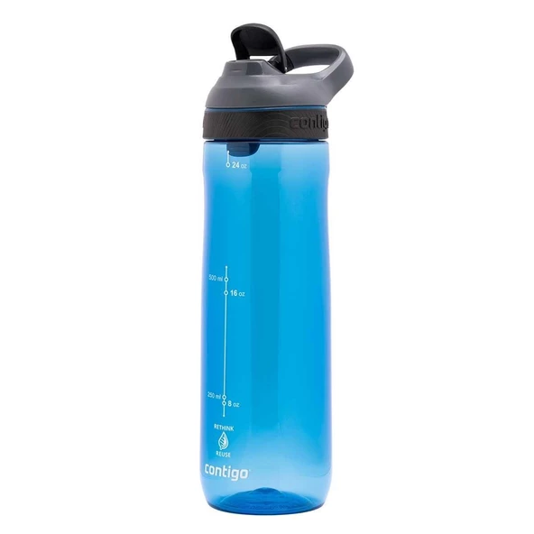 Contigo Cortland Tren Tek El Bas İç Kapaklı Su Matarası 720ml 2191386 - Mavi - 6