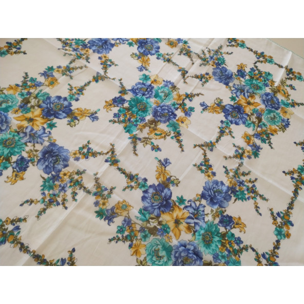 Algelsineve Yeşilim Kroşetalı Yazma, yemeni, telbent, baş örtüsü100x100cm, - 5